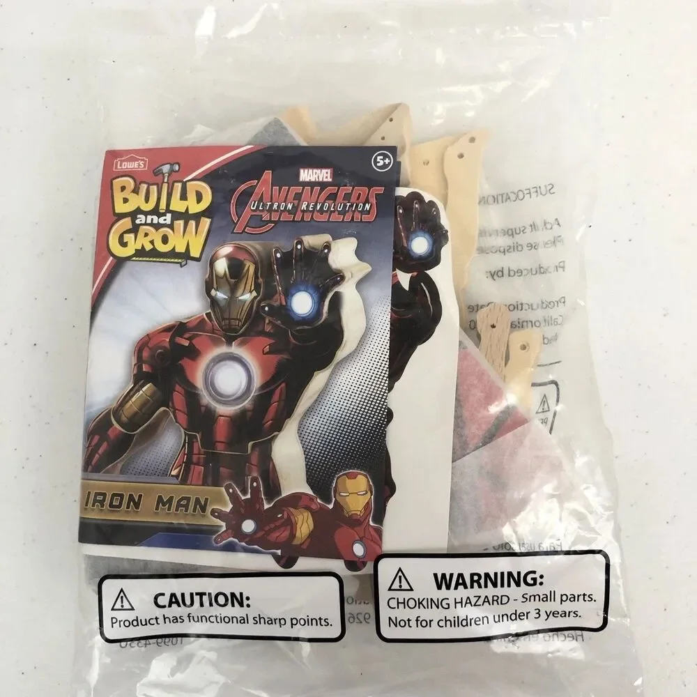 Lowes Build and Grow Iron Man Avenjet Wood Kit Marvel Avengers Assemble IRONMAN